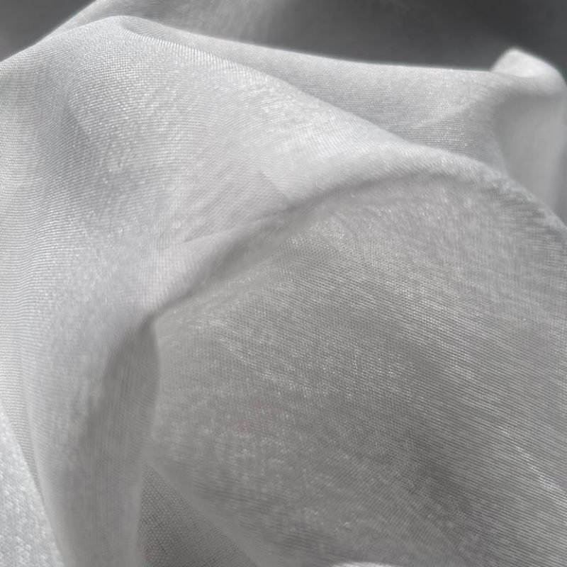 Voile frosty plain white